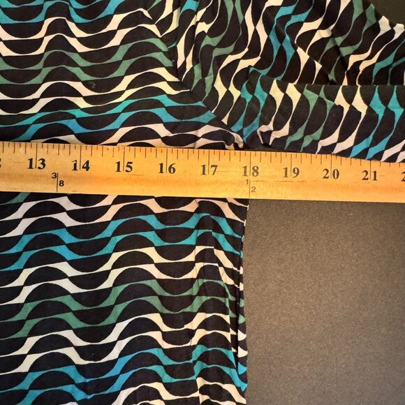 Boden Black & Blue Patterned Long Sleeve Popover Blouse, Size 4 - Picture 6 of 6